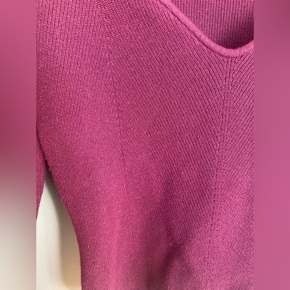 Aritzia Wilfred Tuscany Sweetheart Knit Sweater Maroon Size M - Picture 11 of 16
